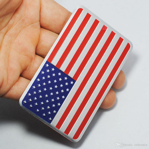 USA Flag Metal Badge