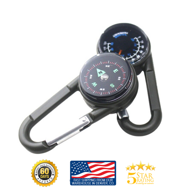 Thermometer Compass Carabiner - ApeSurvival